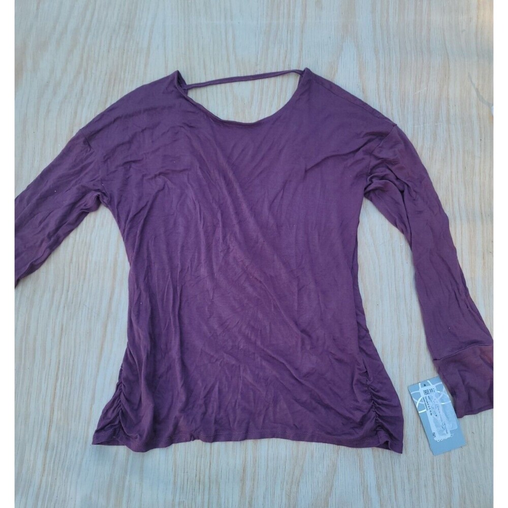 Harmony & Balance. Soft Cris-Cross Top Women Purple NEW Medium LONG Sleeve